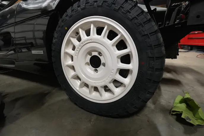 Rally wheels of an Off-Road Diesel Ferrari