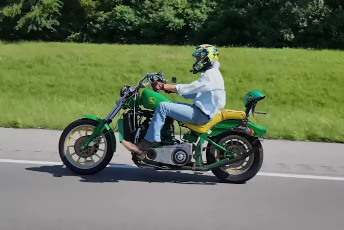 Custom Turbo Diesel John Deere Motorcycle