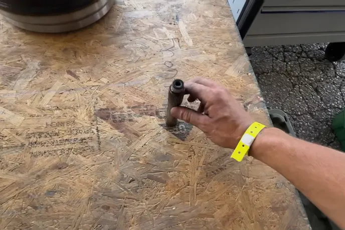 A snapped transmission input shaft