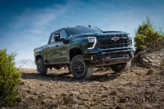 A 2027 Chevrolet HD ZR2 positioned off-road. Preproduction model shown. Actual production model may vary